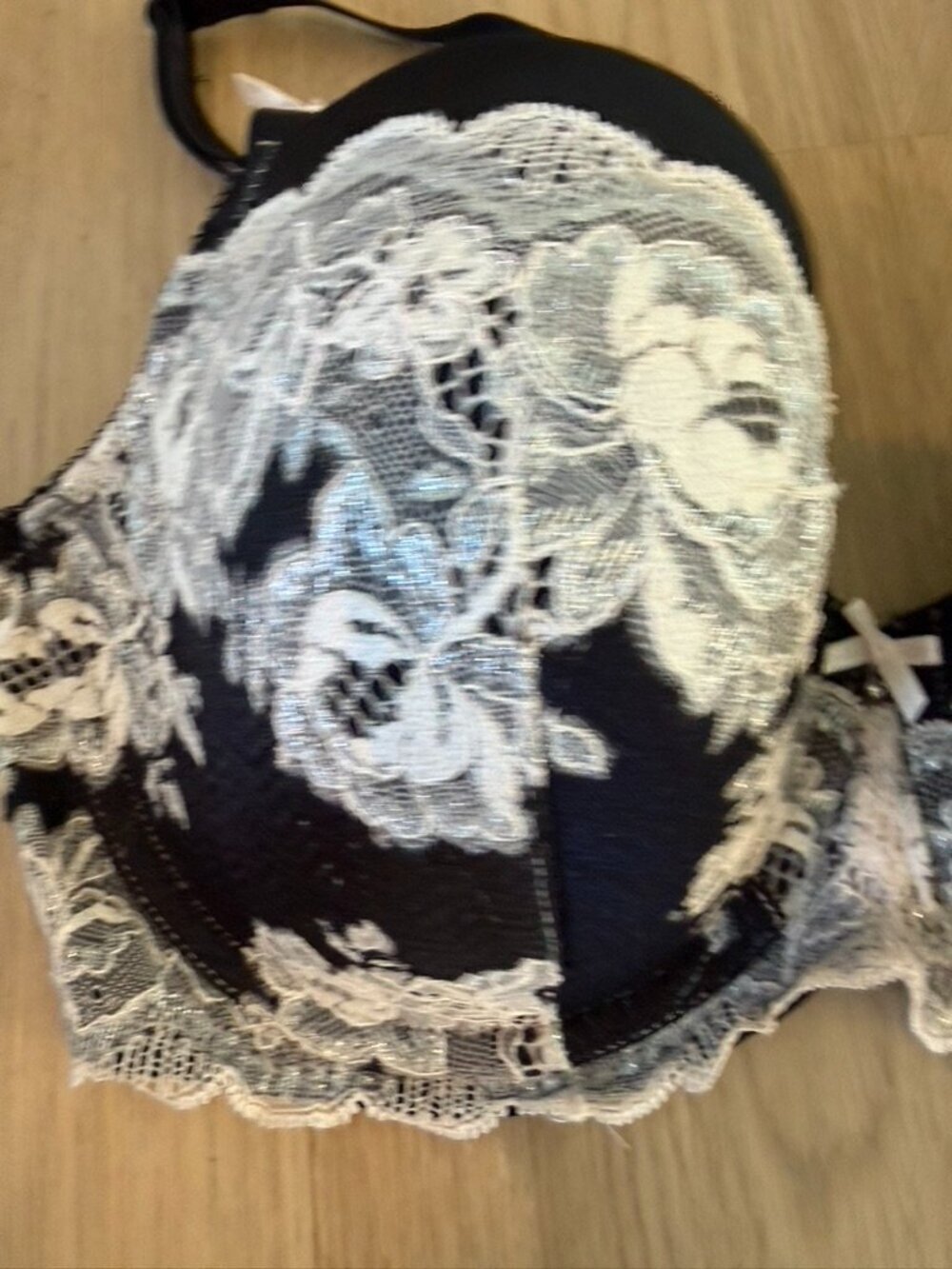 Victoria's Secret Dream Angels Lined Demi-Buste Double Black Lace Bra 38D - Picture 4 of 10